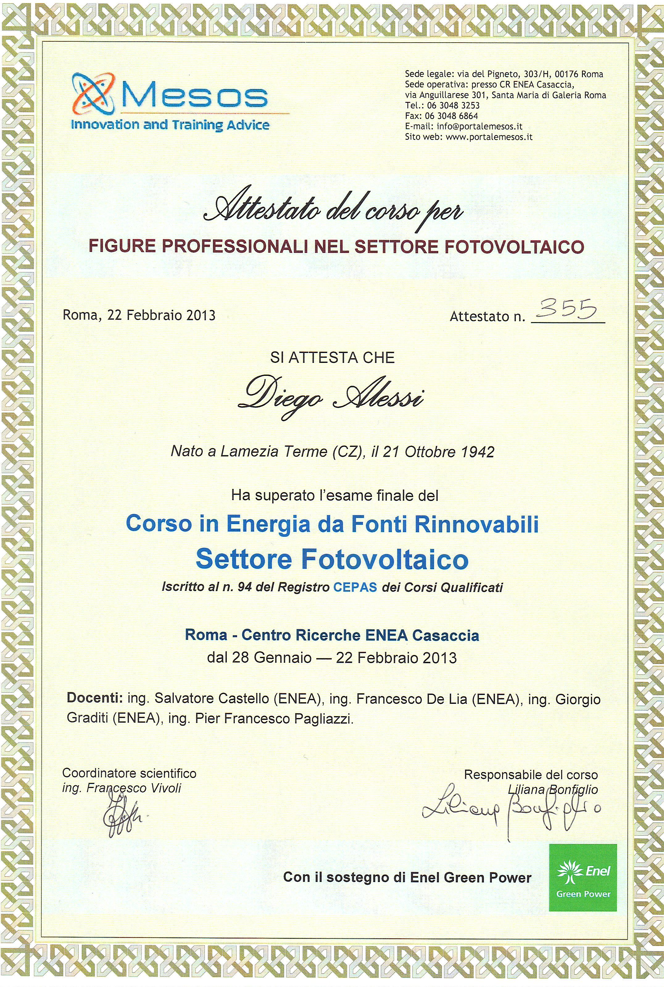 Certificazioni